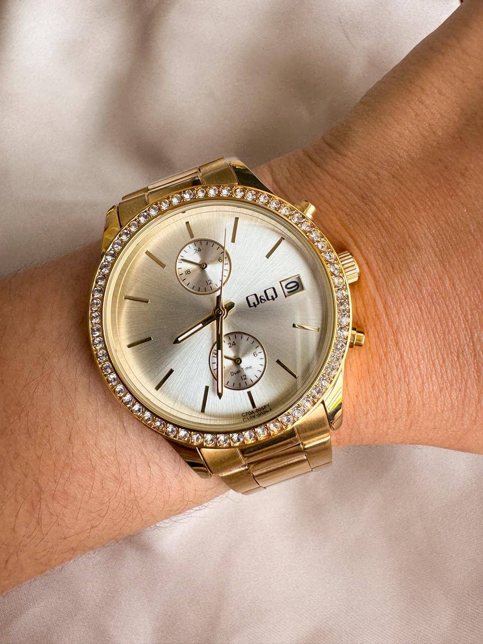 Reloj QYQ Multifuncional dorado - Imagen 1