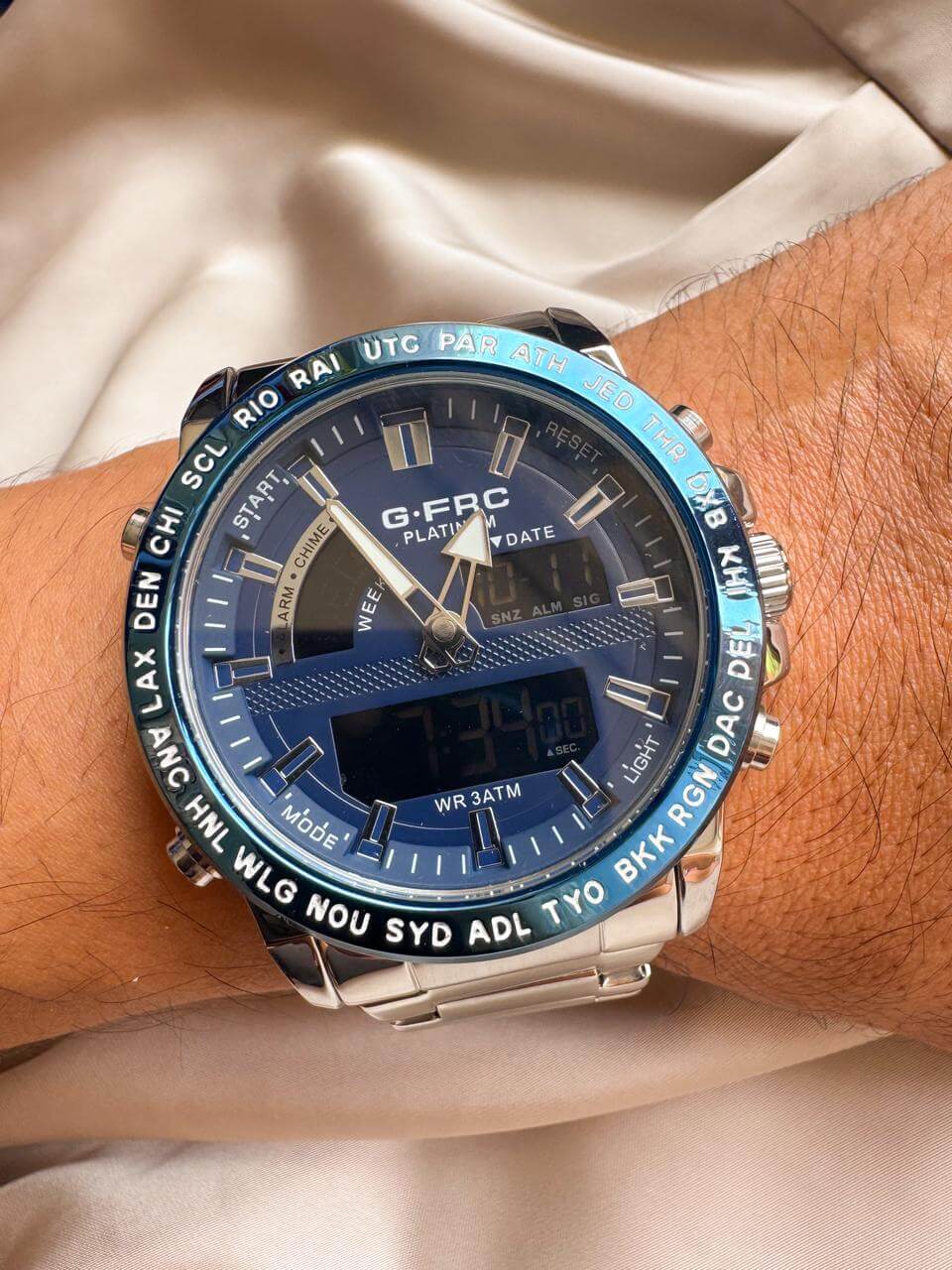 Reloj G force plateado- azul - Imagen 1