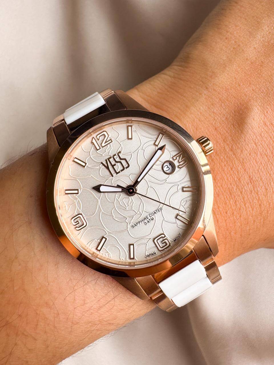 RELOJ YESS Y25006-06 YESS ORO ROSA CON BLANCO - Imagen 1
